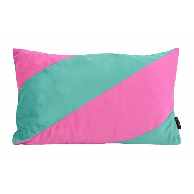 Velvet Swirl Groen/Roze | 30 x 50 cm  | Kussenhoes | Fluweel/Polyester