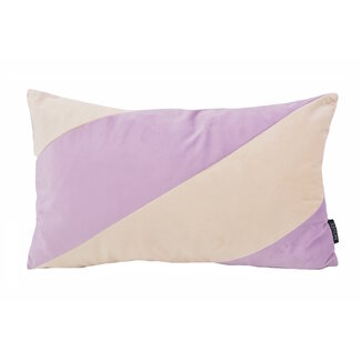 NOVÉE Velvet Swirl Lila/Crème Kussenhoes | 30x50 cm | Fluweel/Polyester