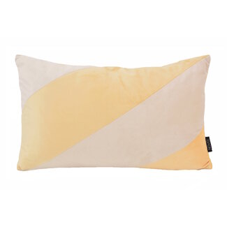 NOVÉE Velvet Swirl Gelb/Crème Kissenbezug | 30x50 cm | Samt/Polyester