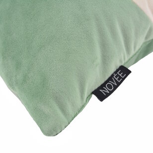 Velvet Swirl Groen/Crème Kussenhoes | 30x50 cm | Fluweel/Polyester