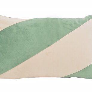 Velvet Swirl Groen/Crème Kussenhoes | 30x50 cm | Fluweel/Polyester
