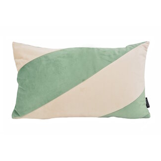 NOVÉE Velvet Swirl Grün/Crème Kissenbezug | 30x50 cm | Samt/Polyester