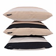 Streep Zwart/Crème Kussenhoes | 45x45 cm | Katoen/Polyester