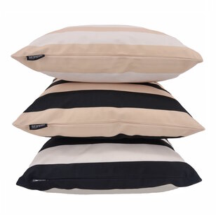 Streep Zwart/Crème Kussenhoes | 45x45 cm | Katoen/Polyester