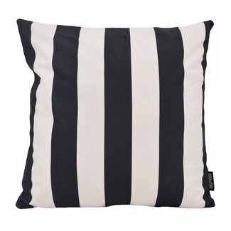 Gek op kussens! Streifen Schwarz/Crème Kissenbezug | 45x45 cm | Baumwolle/Polyester