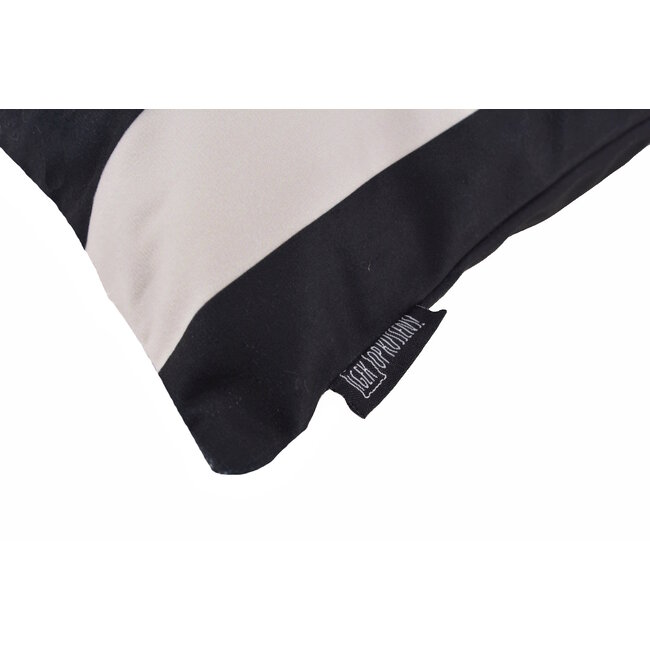 Streep Zwart/Crème Kussenhoes | 45x45 cm | Katoen/Polyester
