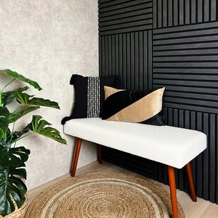 Velvet Swirl Schwarz/Beige Kissenbezug | 30x50 cm | Samt/Polyester
