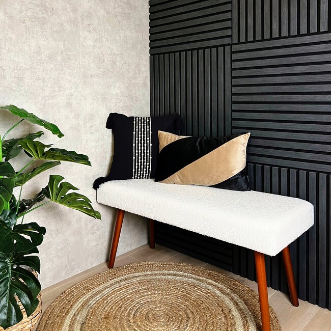 Velvet Swirl Schwarz/Beige Kissenbezug | 30x50 cm | Samt/Polyester