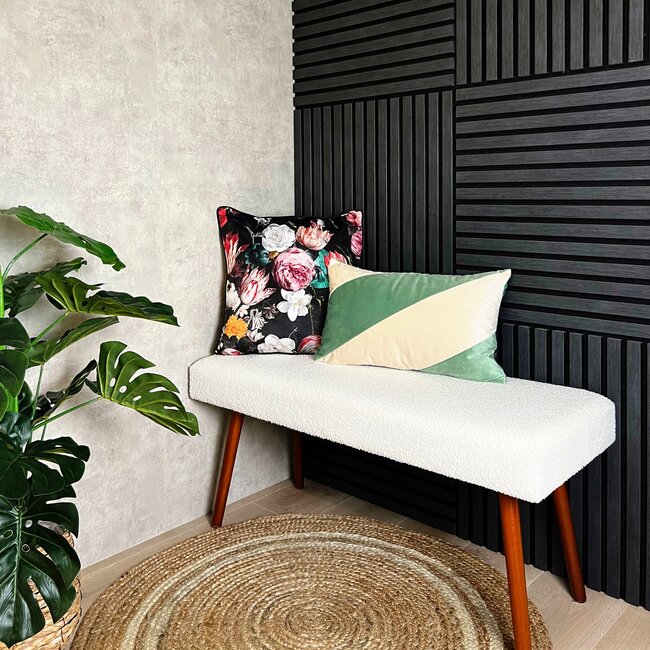 Velvet Swirl Groen/Crème | 30 x 50 cm  | Kussenhoes | Fluweel/Polyester