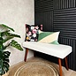 Velvet Swirl Groen/Crème Kussenhoes | 30x50 cm | Fluweel/Polyester