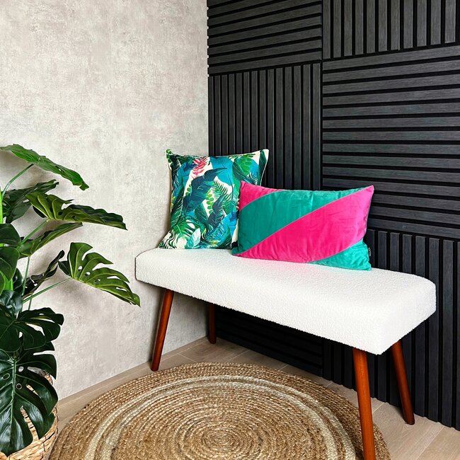 Velvet Swirl Groen/Roze Kussenhoes | 30x50 cm | Fluweel/Polyester