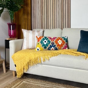 Streep Crème/Beige Kussenhoes | 45x45 cm | Katoen/Polyester