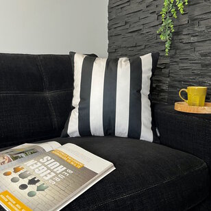 Streep Zwart/Crème Kussenhoes | 45x45 cm | Katoen/Polyester