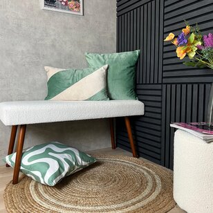 Velvet Swirl Groen/Crème Kussenhoes | 30x50 cm | Fluweel/Polyester