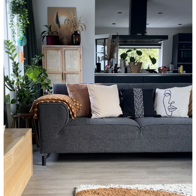 Boho Kaya Black Kussenhoes | 40x40 cm | Katoen