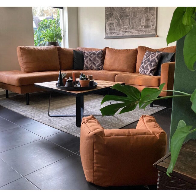 Stripe Patchwork #2 | 45 x 45 cm | Kussenhoes | PU Leder