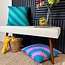 Sierkussen Stripe Aqua/Roze | 45 x 45 cm | Katoen/Polyester