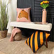 Sierkussen Stripe Zwart/Okergeel | 45 x 45 cm | Katoen/Polyester