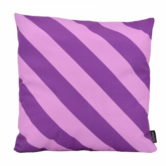 Gek op kussens! Sierkussen Stripe Paars/Lichtpaars | 45 x 45 cm | Katoen/Polyester