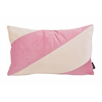 NOVÉE Sierkussen Velvet Swirl Roze/Crème | 30 x 50 cm  | Fluweel/Polyester