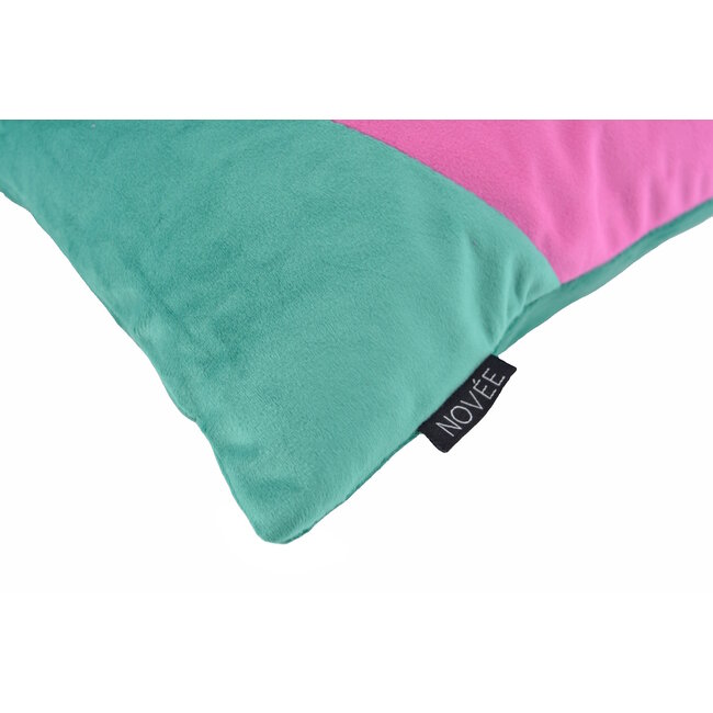 Sierkussen Velvet Swirl Groen/Roze | 30 x 50 cm  | Fluweel/Polyester