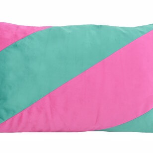 Sierkussen Velvet Swirl Groen/Roze | 30 x 50 cm  | Fluweel/Polyester
