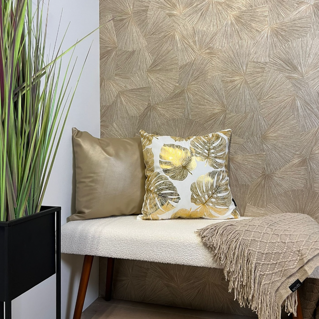 Metallic Champagne Kissenbezug | 45x45 cm | PVC/PU - Leder