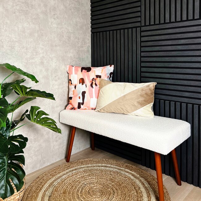 Sierkussen Velvet Swirl Crème/Beige | 30 x 50 cm  | Fluweel/Polyester