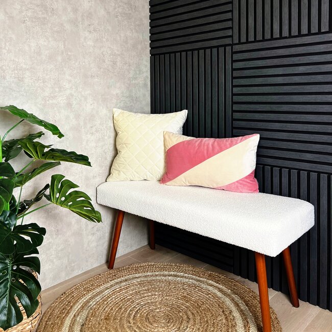 Sierkussen Velvet Swirl Roze/Crème | 30 x 50 cm  | Fluweel/Polyester