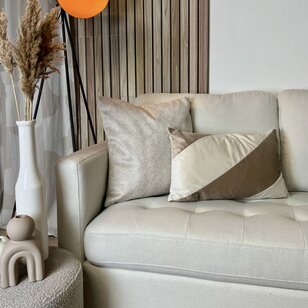 Sierkussen Velvet Swirl Crème/Beige | 30 x 50 cm  | Fluweel/Polyester