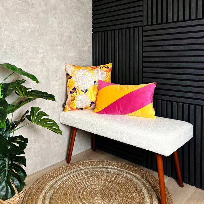 Sierkussen Velvet Swirl Geel/Roze | 30 x 50 cm  | Fluweel/Polyester