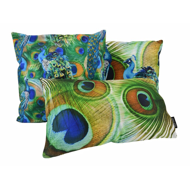 Peacock Birds | 45 x 45 cm | Kussenhoes | Katoen/Polyester