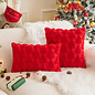 Furry XMAS Tree Rood Kussenhoes | 45x45 cm | Polyester