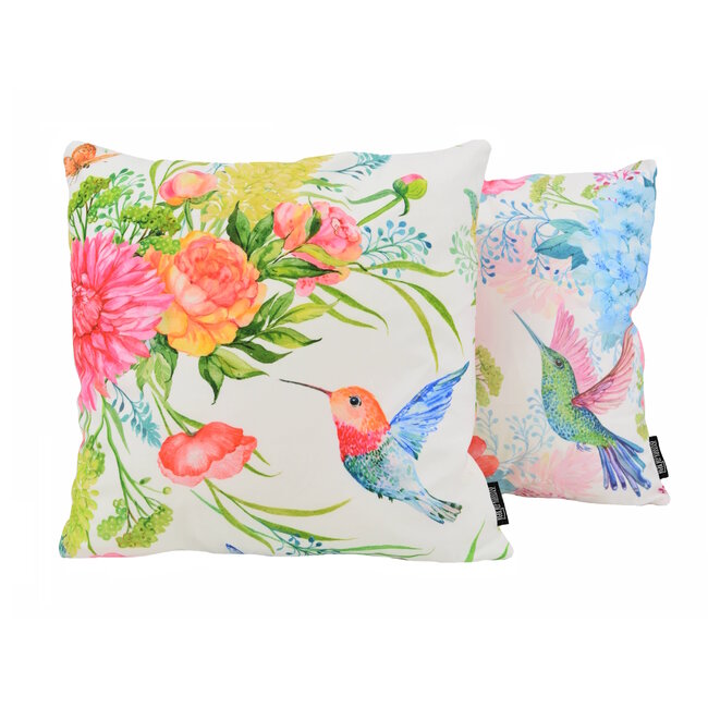 Sierkussen Floral Birds #1 | 45 x 45 cm | Katoen/Polyester