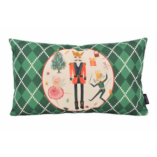 NOVÉE Nussknacker Grün Kissenbezug | 30x50 cm | Baumwolle/Leinen