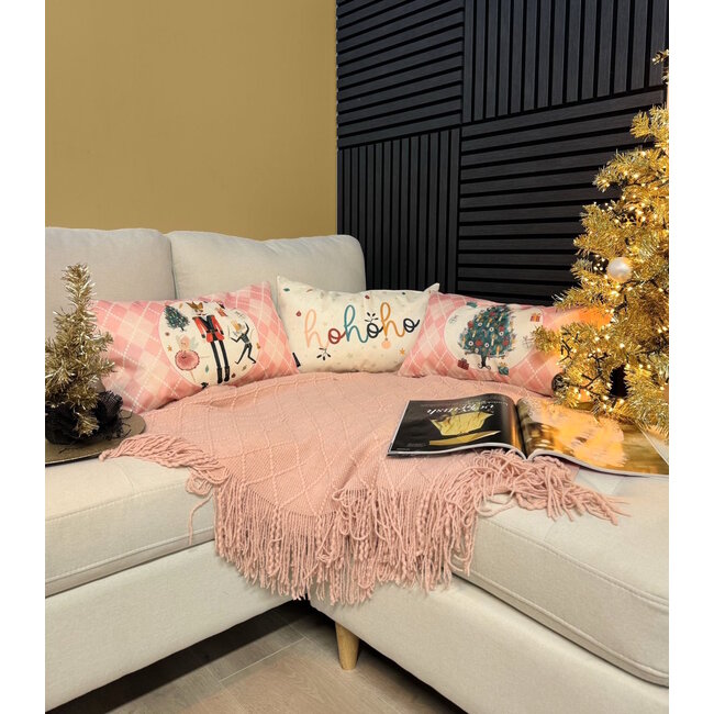 Kerstboom Roze | 30 x 50 cm | Kussenhoes | Katoen/Linnen