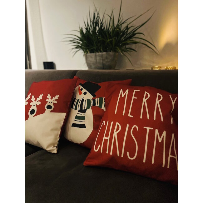 Red Christmas | 45 x 45 cm | Kussenhoes | Katoen/Linnen