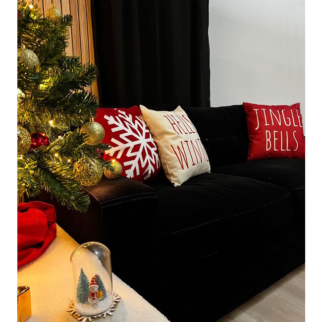Sierkussen Red Snowflake | 45 x 45 cm | Katoen/Polyester