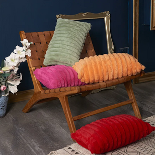 Rosie Rib Oranje Kussenhoes | 30x50 cm | Polyester