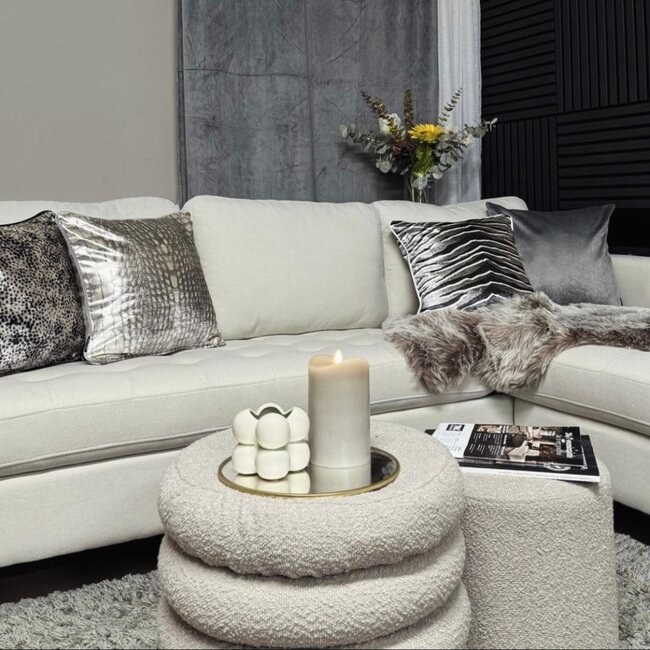 Sierkussen Velvet Silver Zebra | 45 x 45 cm | Velvet/ Polyester