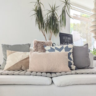 Velvet Swirl Crème/Beige Kussenhoes | 30x50 cm | Fluweel/Polyester