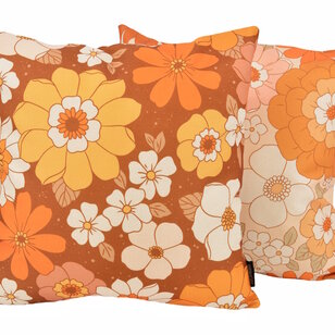 Sierkussen Retro Bloemen #2 | 45 x 45 cm | Katoen/Linnen