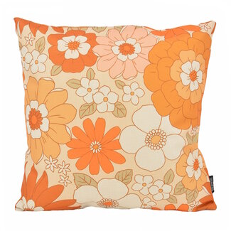 Gek op kussens! Retro Blumen #2 Kissenbezug | 45x45 cm | Baumwolle/Leinen