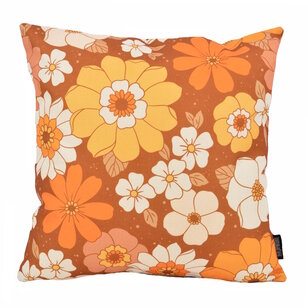 Retro Blumen #1 Kissenbezug | 45x45 cm | Baumwolle/Leinen