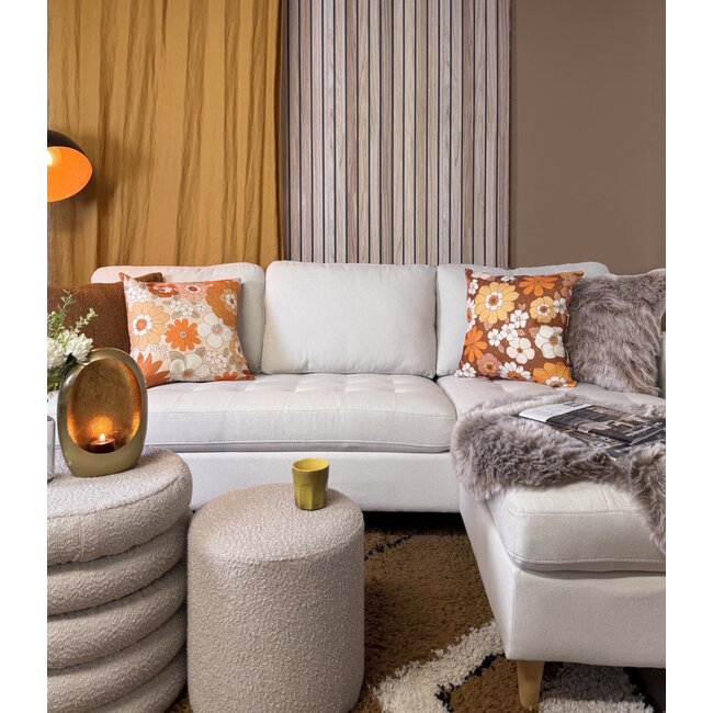 Retro Bloemen #2 Kussenhoes | 45x45 cm | Katoen/Linnen