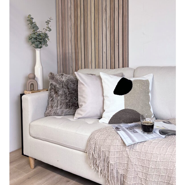 Kilkea Beige/Champagne | 45 x 45 cm | Kussenhoes | Polyester