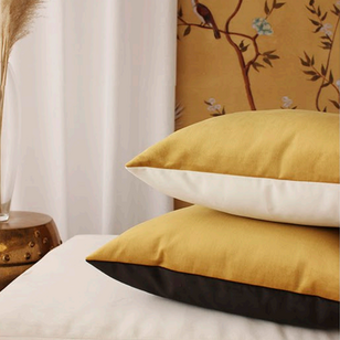 Velvet 2 Tone - Cream/Yellow Kussenhoes | 45x45 cm | Polyester