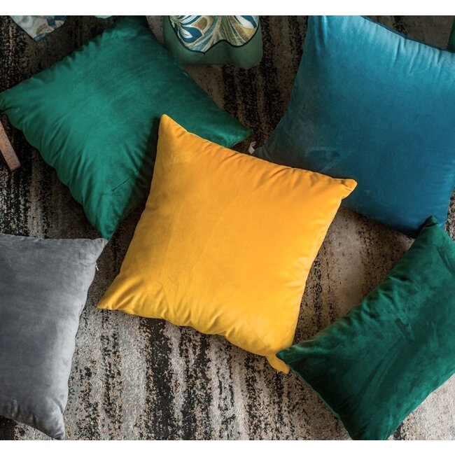 Velvet Donkergroen Kussenhoes | 30x50 cm | Polyester