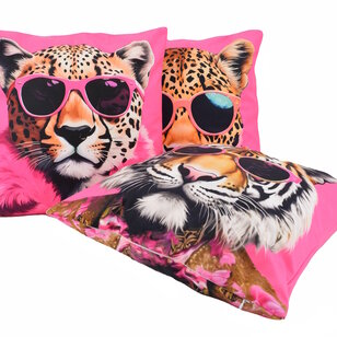 Funky Leopard Kussenhoes | 45x45 cm | Katoen/Polyester