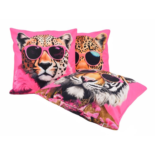 Funky Tiger Kissenbezug | 45x45 cm | Baumwolle/Polyester